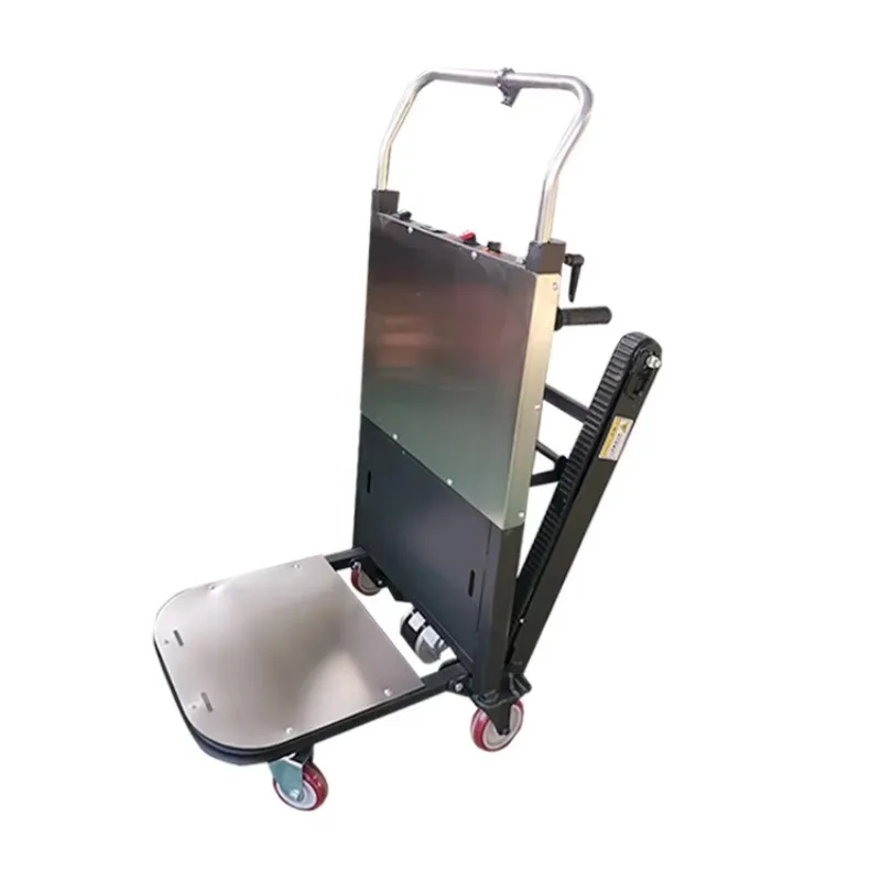 

Portable Electric Steel Foldable Four-Wheel Stair Climbing Dolly Hand Truck Cart for Industrial Shopping Use