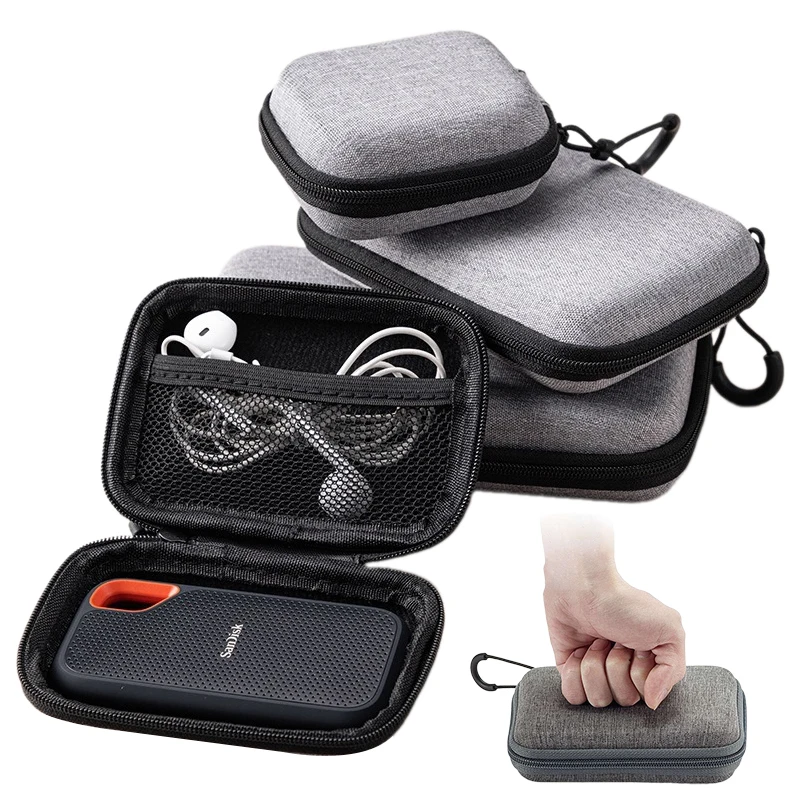 Mini Hard Case Digital Storage Bag Travel  Portable Headphone USB Data Cable Organizer Bag Mobile Phone Charger Protective Case