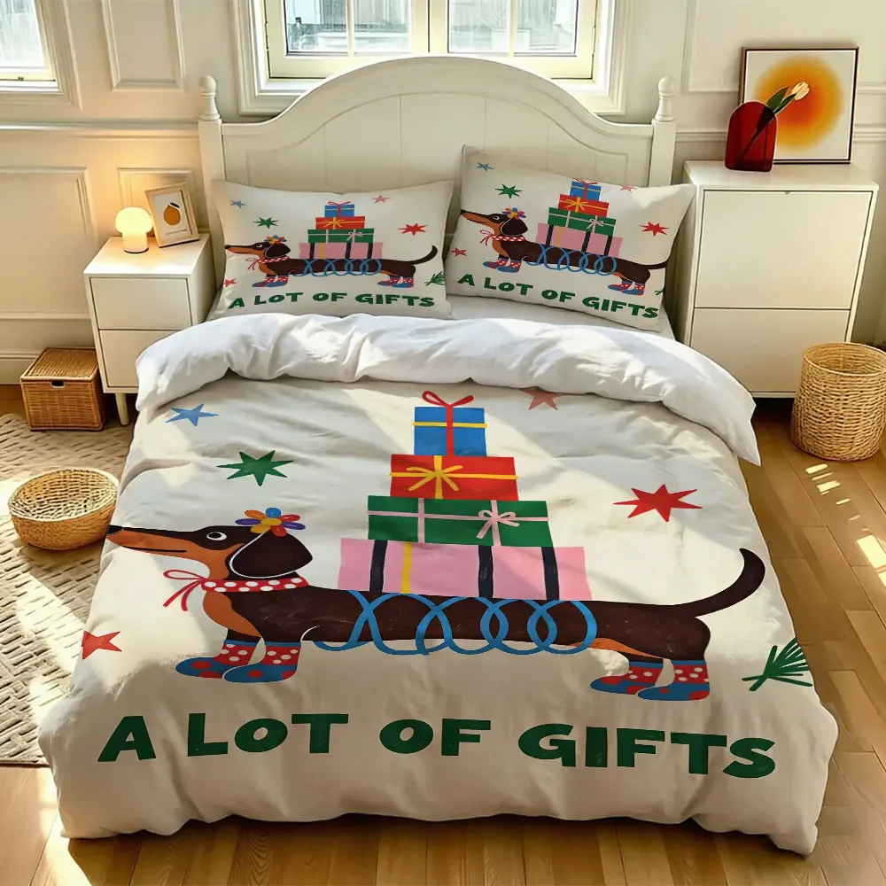 The 3-piece Pekingese dog-themed gift set includes a soft bedding set without a core, machine washing