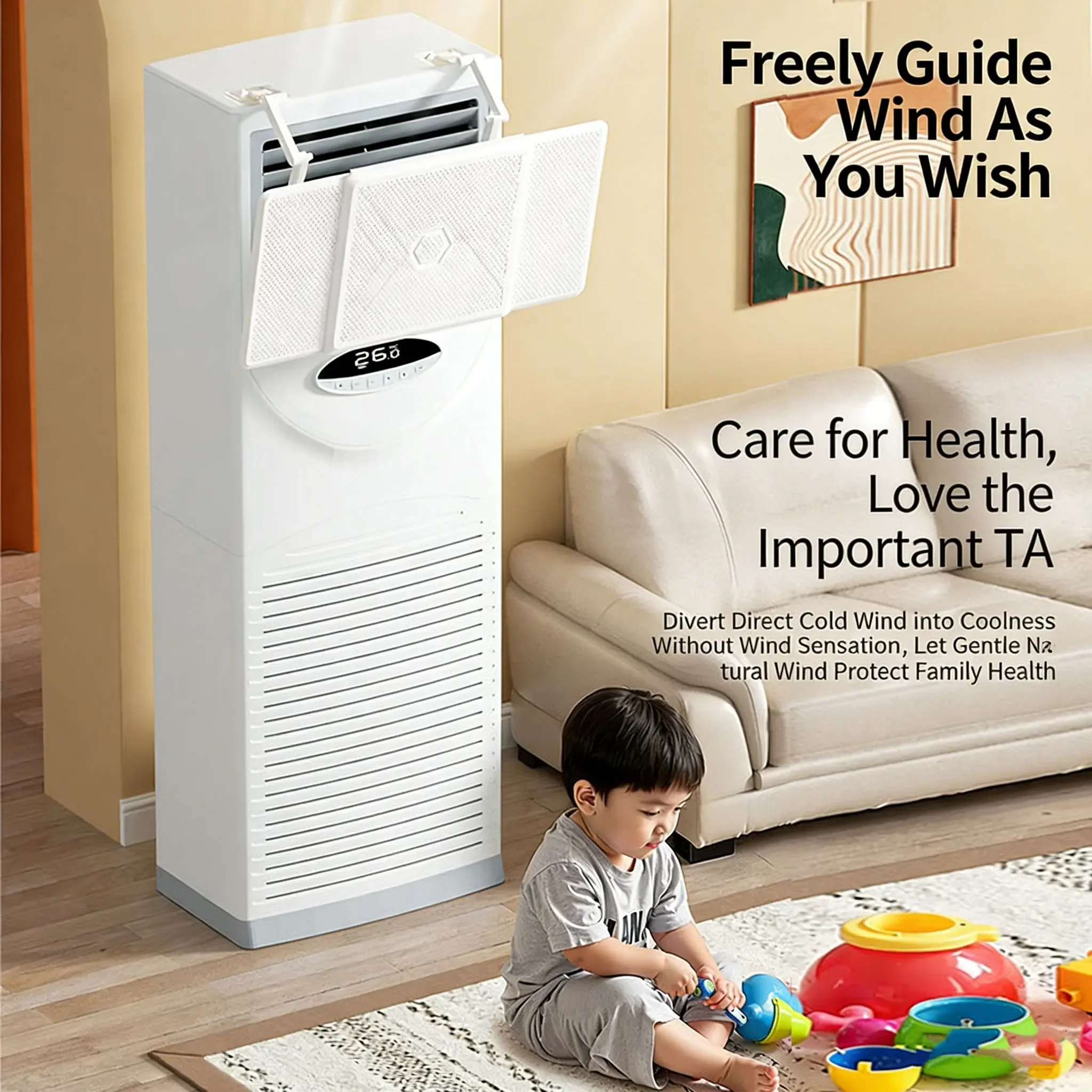 Square vertical cabinet air conditioner wind deflector, baby anti-direct blowing air conditioner baffle, wind shield