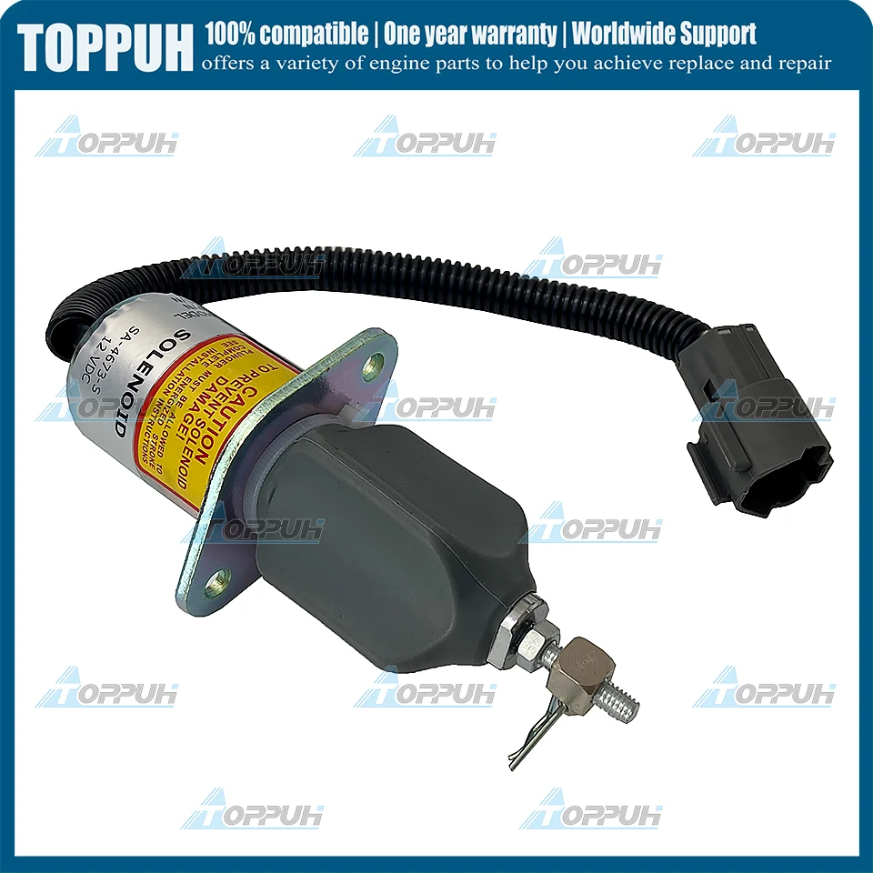 

12V SA-4673-S Fuel Stop Solenoid 1751ES-12A3UC12B1S for Yanmar 4NTE94 Woodward SA-4673-S 12V