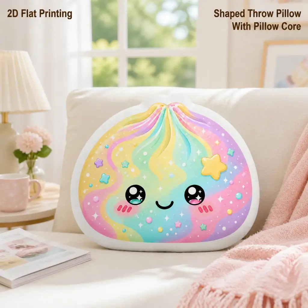 Rainbow Star Dumpling Cute Kawaii Gift Birthday Plush Pillow Cushion Irregular Stuffed Throw Pillow Home Decor Gift Sofa Bed