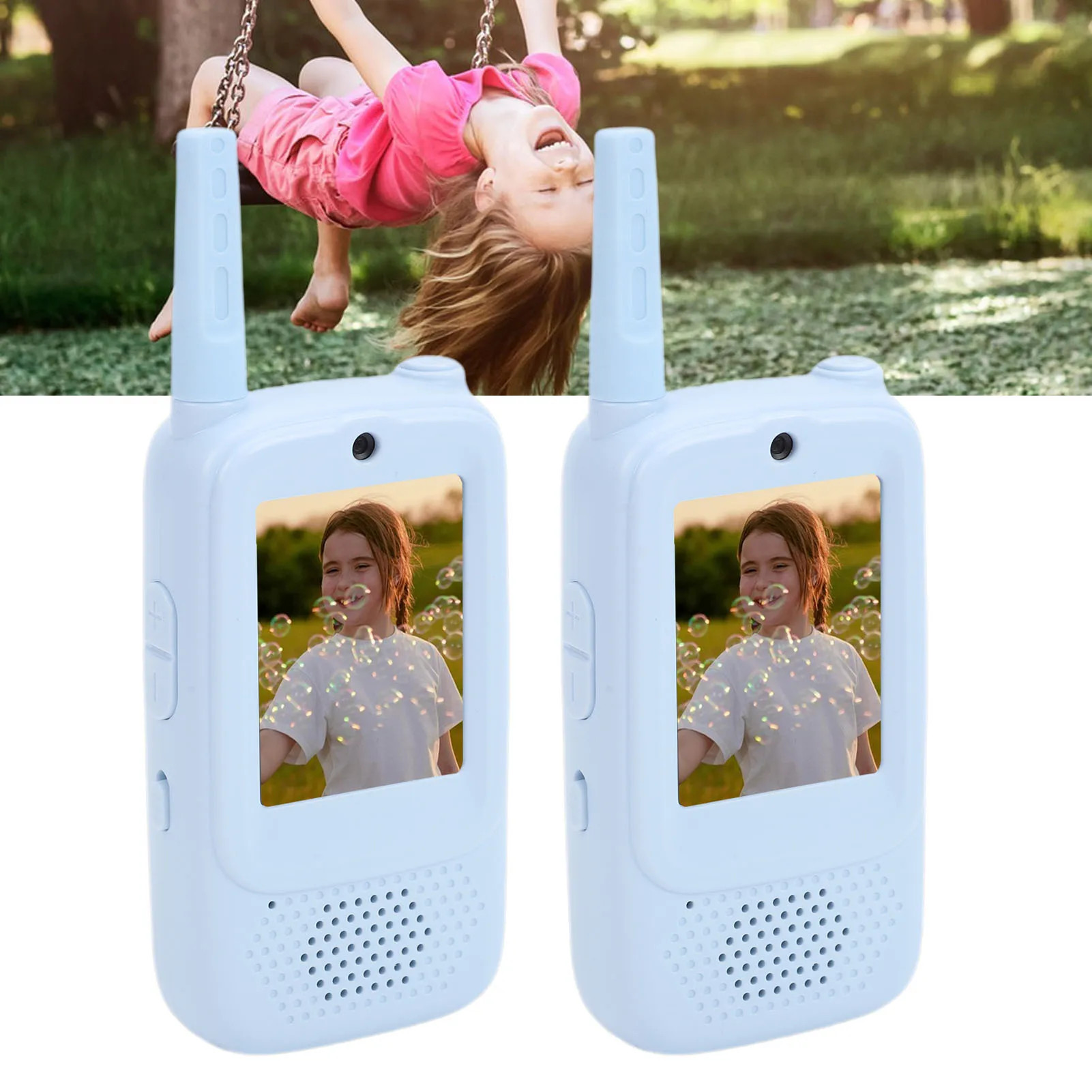 2PCS HD Video Call Intercom for Kids 2 Way Talk Radio Toy with 2.0inch Screen 500m Range Rechargeable Parent Child Outdoor Commu