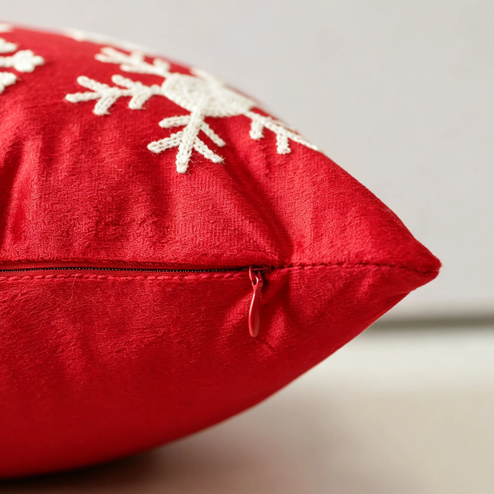 Weihnachtsbaum-Stickerei-Kissenbezug, weicher, mit Schneeflocken bestickter Kissenbezug, Weihnachts- und Neujahrsdekoration – Detail 28