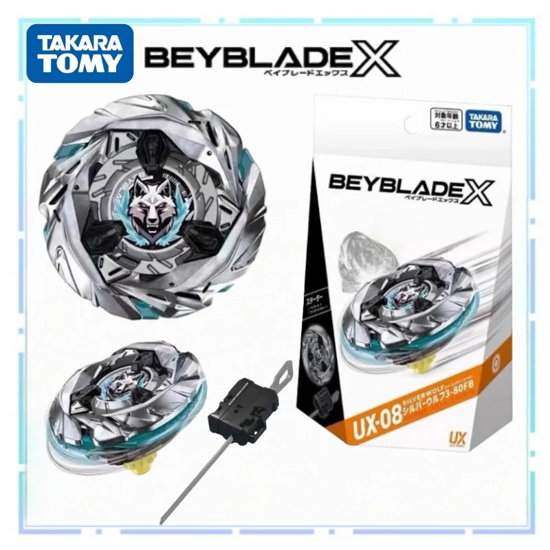 

TOMY BEYBLADEX X Series Spin гироскоп UX-08 Silver Wolf Battle Type гироскоп периферийные настольные игры игрушки для мальчиков подарки