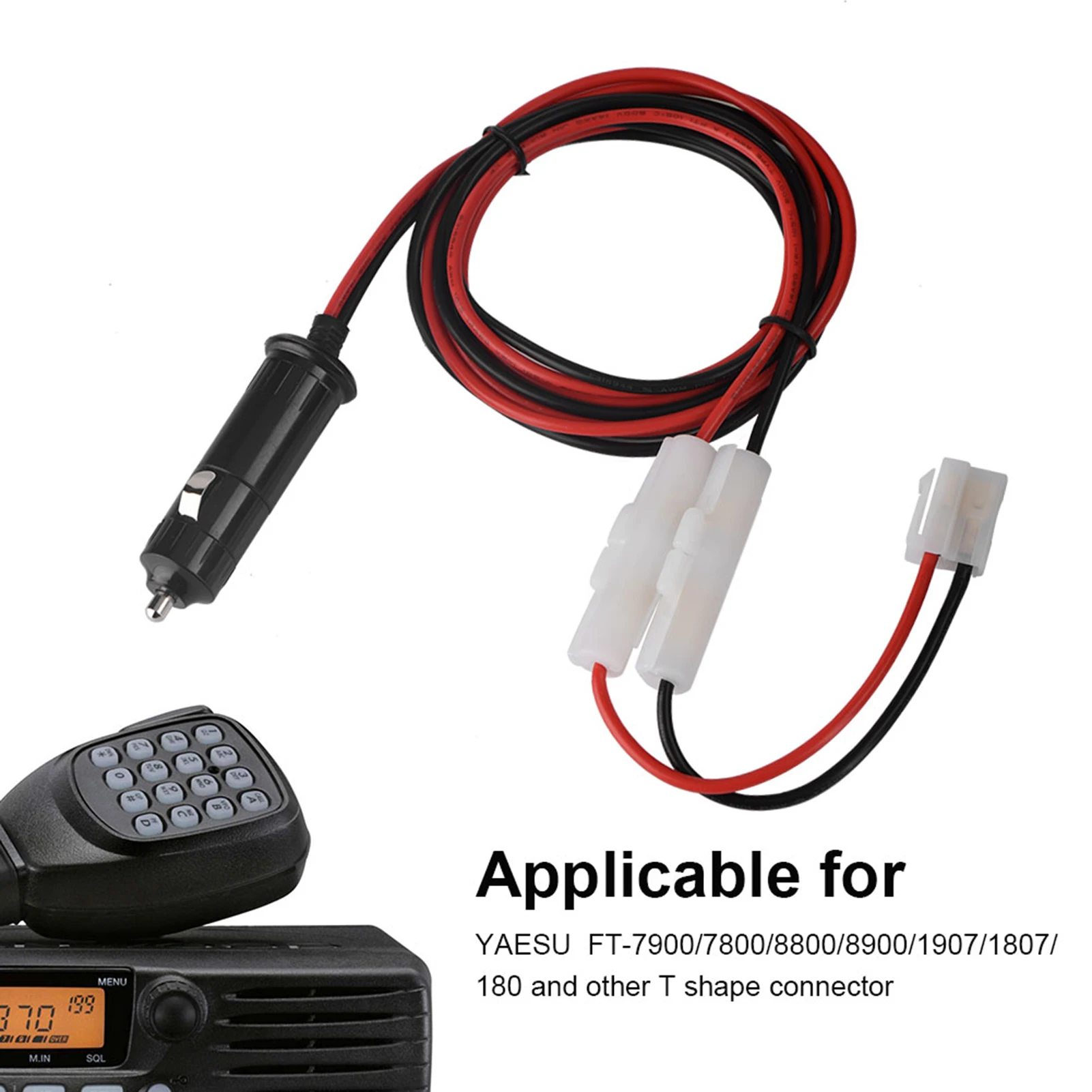 cable for YAESU power cable T Shape Power Cable Cord Cigarette Lighter for Mobile Radio  FT-7900/7800/8800/8900/1907