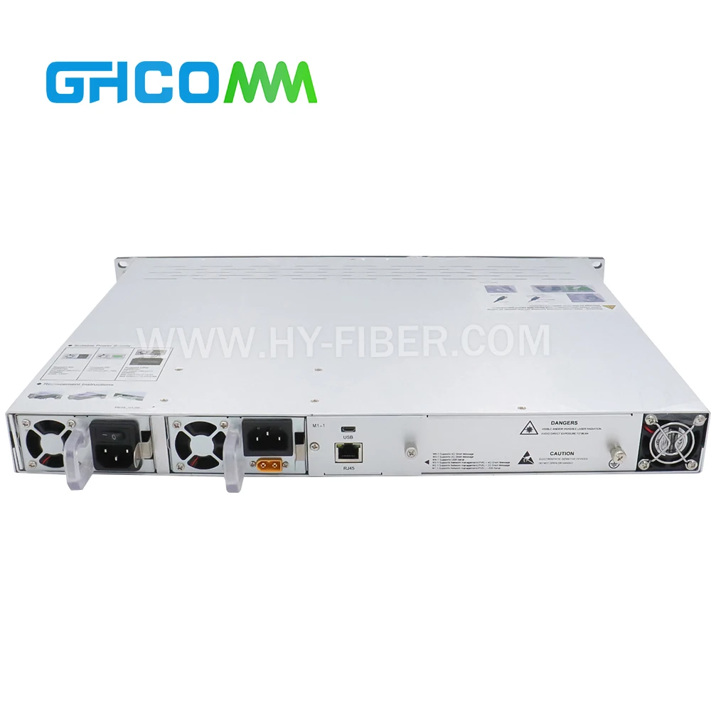 GHCOMM High Power 1550nm CATV Optical EDFA Amplifier 4 Channel SC/APC 2 Input Design Dual Power Supply With Power Switch
