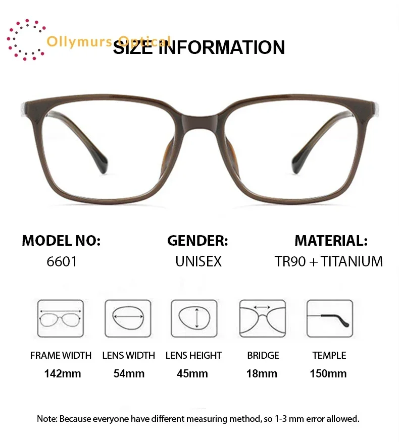 

Очки Ollymurs TR90: Модные мужские и женские прогрессивные гибкие квадратные очки с фотохромными линзами для коррекции близорукости (по рецепту)