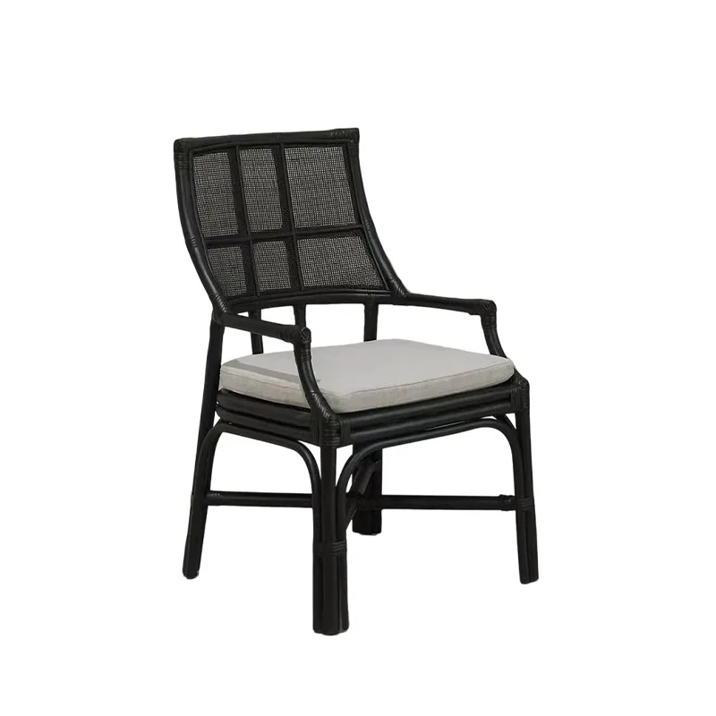 Japanese-style backrest rattan natural rattan chair household wabi-sabi rattan dining chair armrest homestay medieval chair
