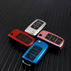 Auto Tpu Car Key Case Cover for VW Volkswagen Polo Tiguan Passat B5 B6 B7 Golf 4 5 6 MK6 Jetta Lavida for Skoda Octavia