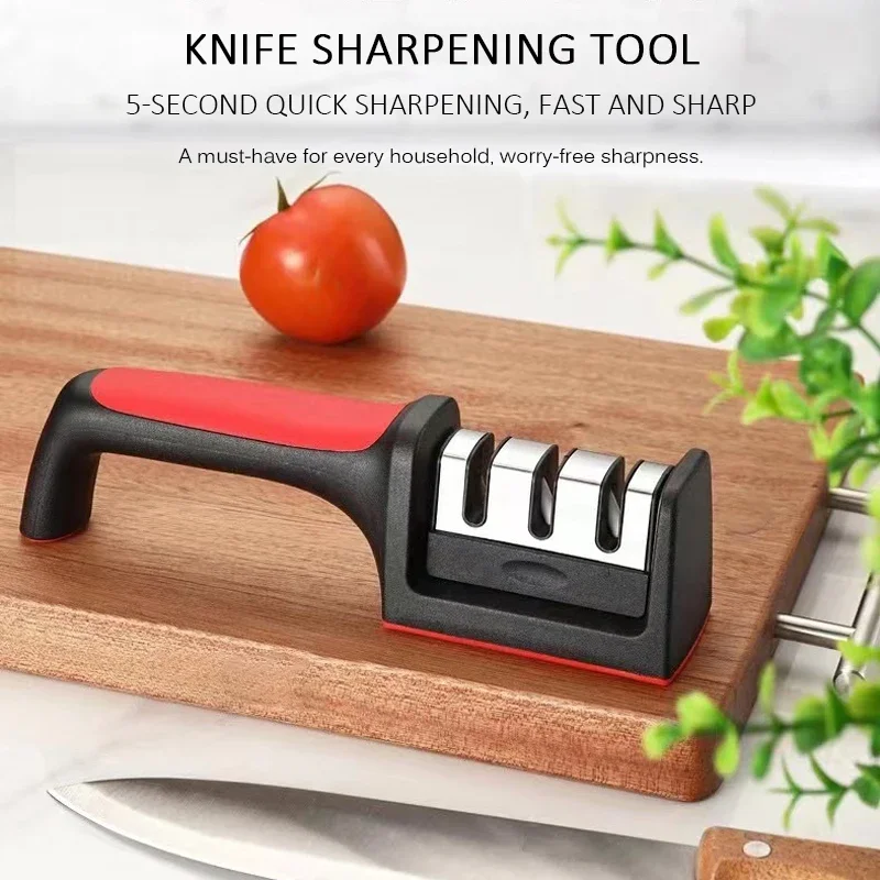 

Multi Functional Sharpening Stone, Three-stage Four Stage Manual Sharpener, Handheld Kitchen Sharpening Tool