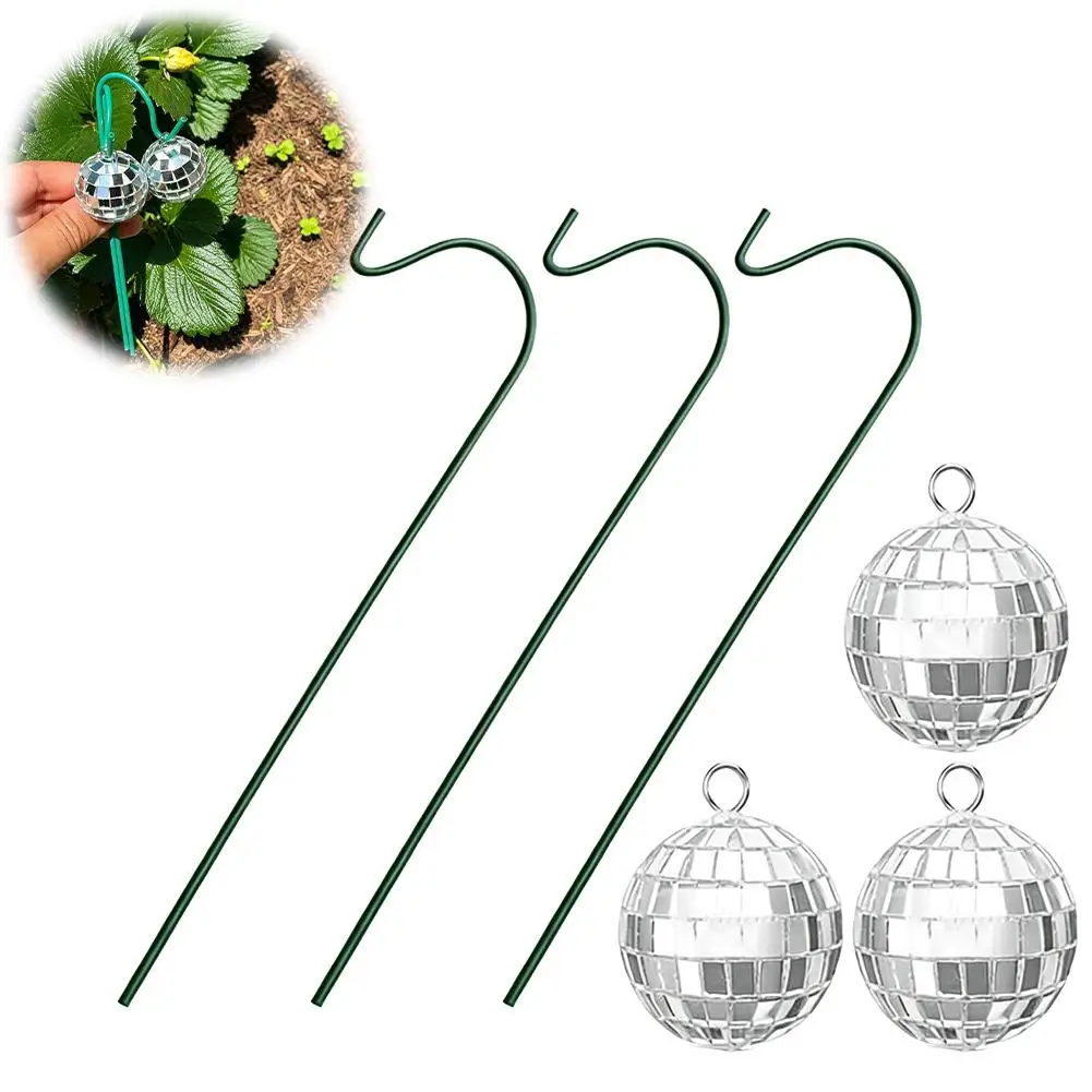 Mini Disco Ball Plant Pick Stake Sun Catcher Mirror Ball Ornament Plant Pot Decorative Light Reflector Stake for Indoor Garden