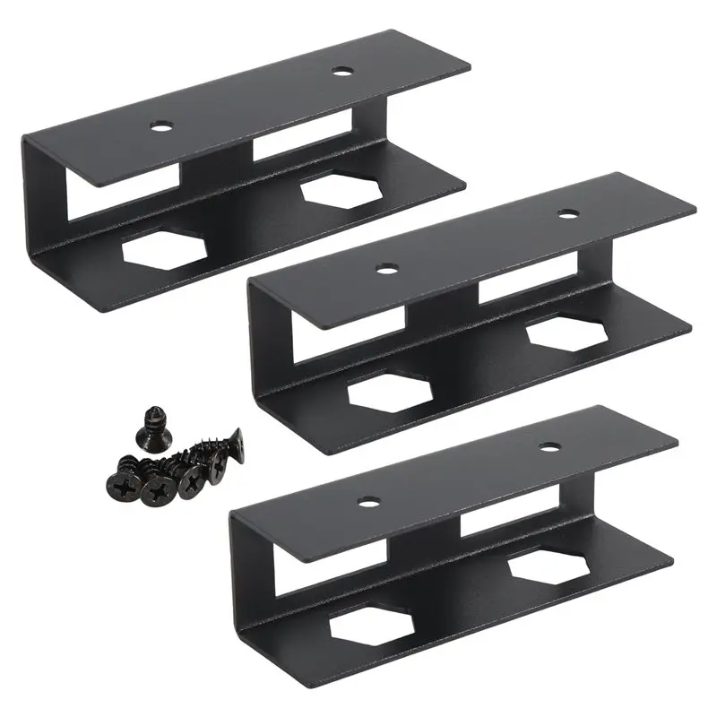 Superior-3 Pcs Metal Under Desk Laptop Holder Mount With Screw,Under Desk Laptop Mount Bracket,Add On Under Table Laptop