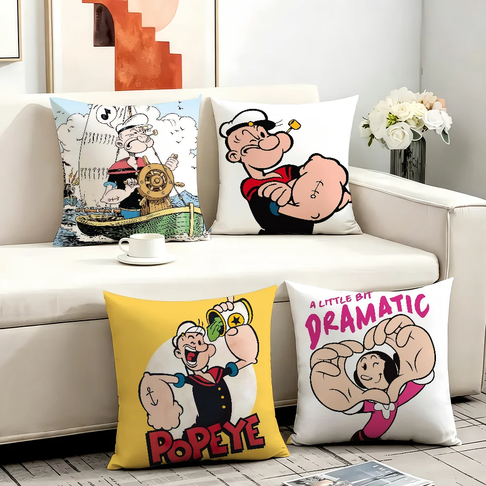 Cartoon Cute P-Popeye cushion cover Comfortable Decorative For Bedroom Living room Dormitory Picnic and Holiday Decoration