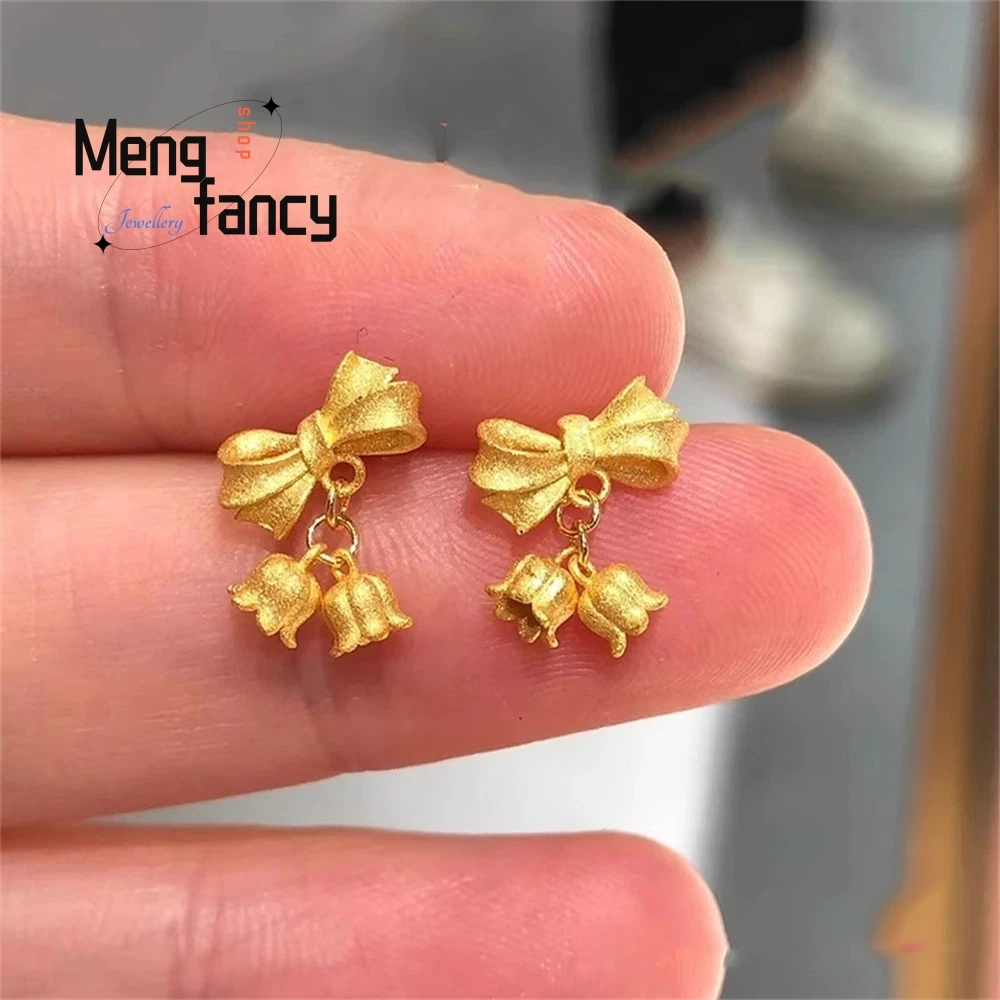 

New Princess Bow Lily Stud Earrings For Women Fashion Jewelry Luxury Necklace Best Selling Handicraft Exquisite Elegant Popular