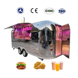 OEM Stainless Steel Food Concession Trailer Mobile Food Truck Customized Coffee Ice Cream Cart for Sale