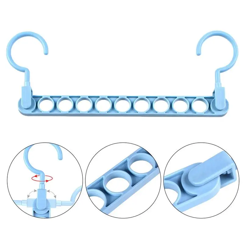 Multi-functional Space Saving Magic Hangers Non-Slip Drying Rack With Hook 6 Holes Clothing Wardrobe Organize Holder For Room