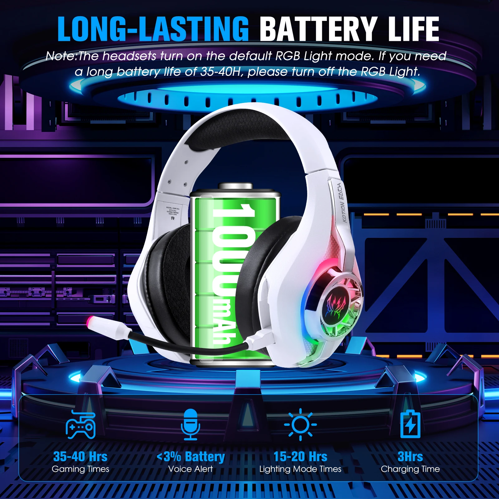 سماعات رأس ستيريو للألعاب Gs400 سلكية مع ميكروفون وإضاءة LED وإلغاء الضوضاء لجهاز Ps5 Ps4 Pc Xbox One Switch