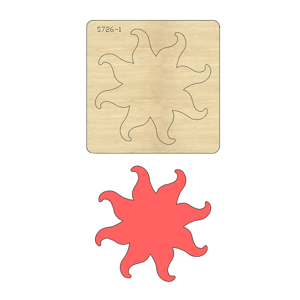 Sun Flame Decoration handmade DIY Cutting Dies Wooden Suitable for Common Die Machines on the Market