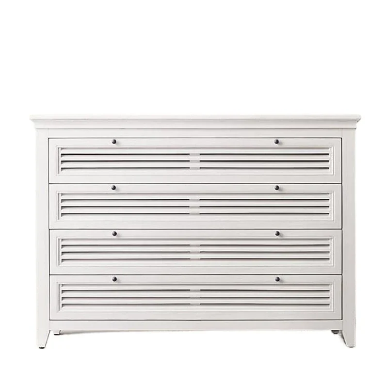 

American rural solid wood European double ivory white retro do porch cabinet dining side cabinet solid wood bucket cabinet