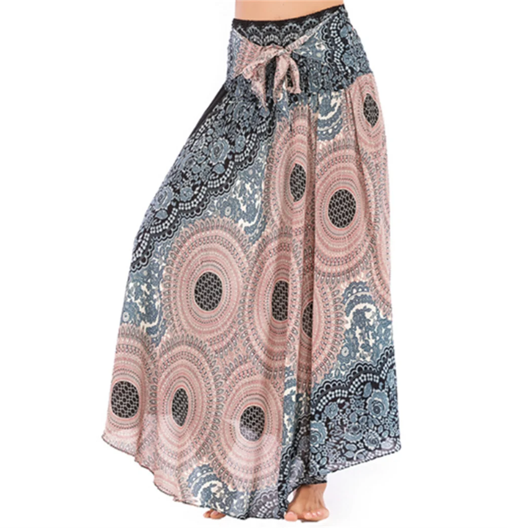 Maxi Boho Lange Röcke für Damen Bohemian Rock mit Blumenmuster Gypsy Boho Hippie Yoga Urlaub Strand – Detail 40