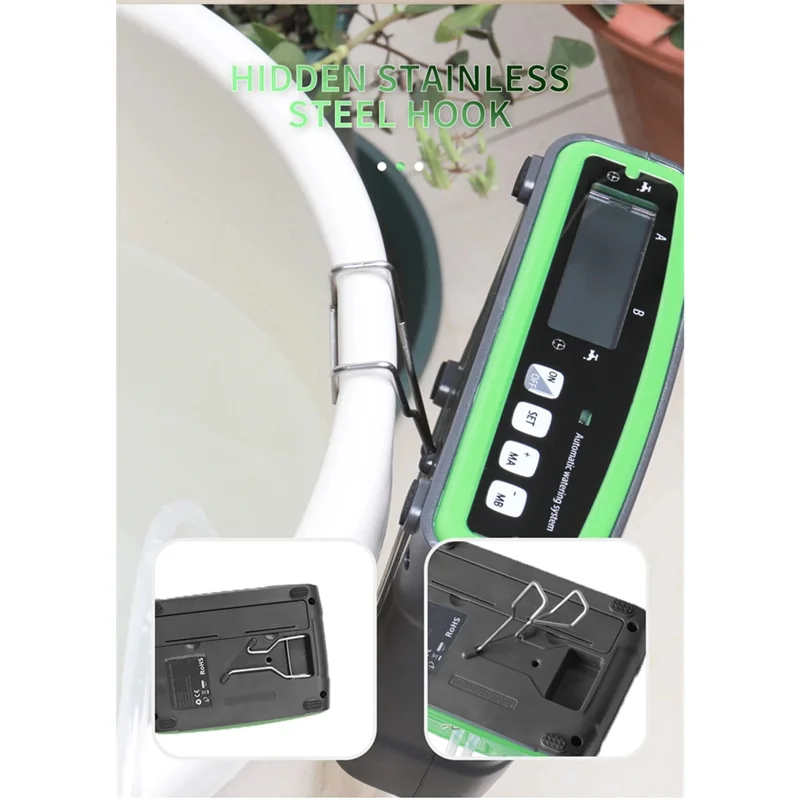 

ABGG-Automatic Double Pump Watering System Programmable Water Timer Included Irrigation Kit For Garden Greenhouse Hydroponic