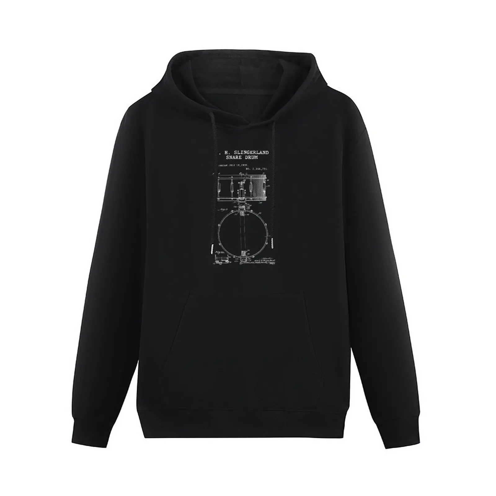 United States Office Patent - Snare Drum H. H. Slingerland 1939 Pullover Hoodie men clothes japanese style oversized hoodie