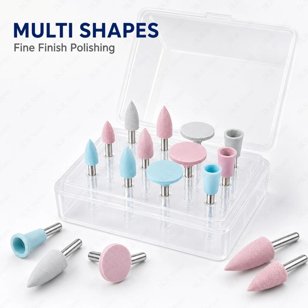 Silicone Polishing Grinding Head Kit RA 2.35mm for Resin Porcelain Composite Low Speed Handpiece Laboratory Tool Set Pack Use view 3
