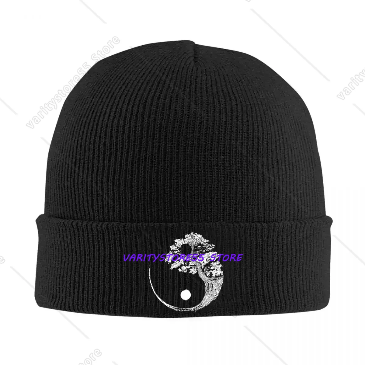 Yin Yang Bonsai Tree Japanese  Zen Knitted Hat Women's Men's Skullies Beanies Autumn Winter Hat Yoga Fitness Warm Caps