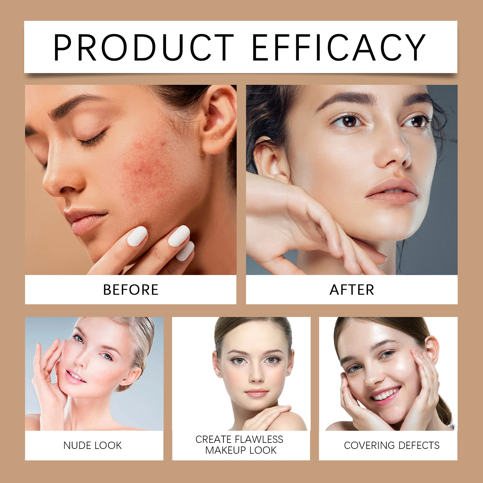 Eelhoe fundação corretivo vara leve respirável hidratante à prova dwaterproof água sem vincos produto de maquiagem feminina de longa duração