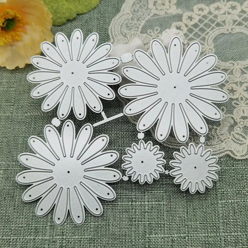 DIY Flower Greeting Card Metal Cutting Dies Scrapbook Embossing Papercutting Manual Punch Stencil Album Knife Mold