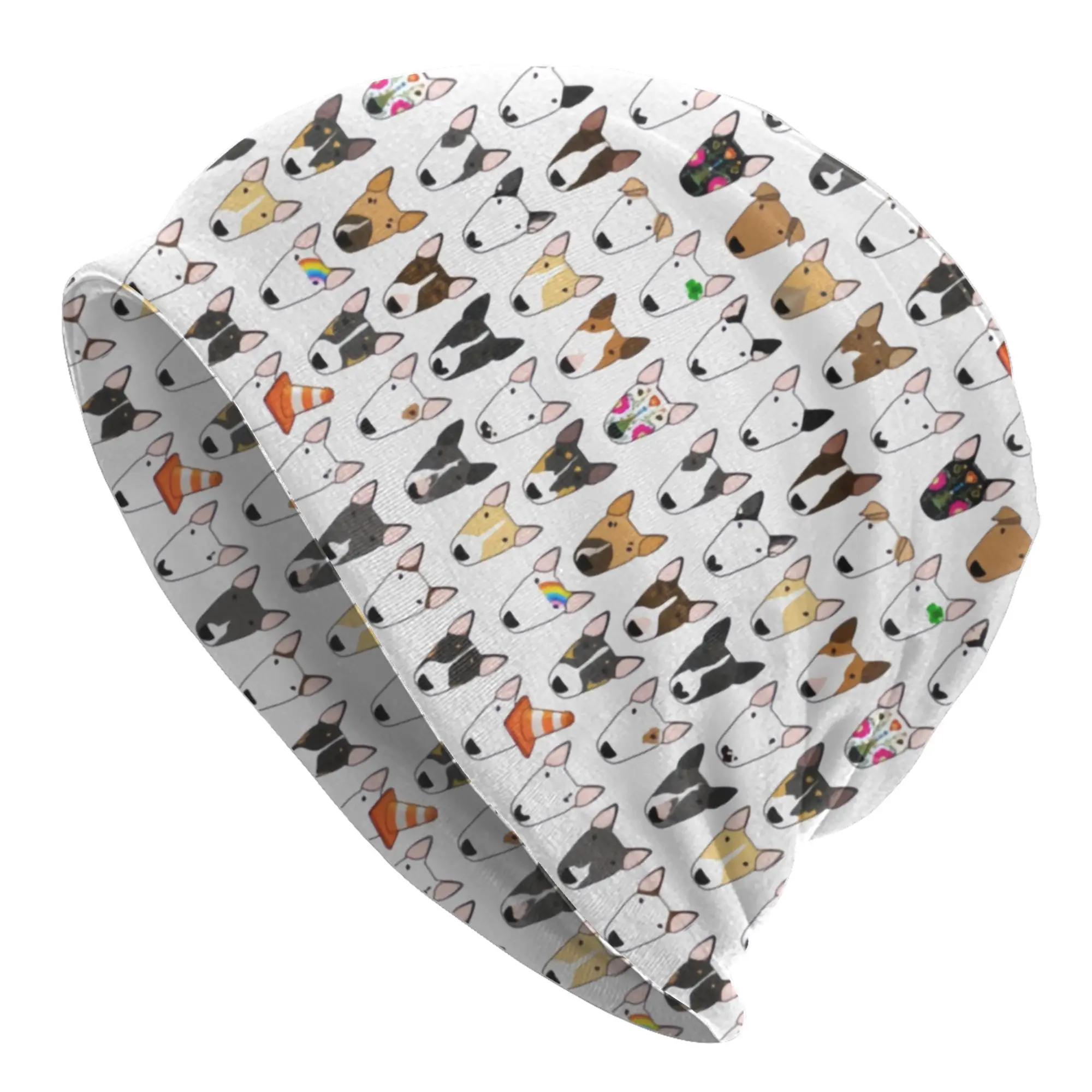 Multi Bull Repeat  Bonnet Hats  Cool Knitting Hat For Women Men Autumn Winter Warm Dog Lover Bull Terrier  Skullies Beanies Caps
