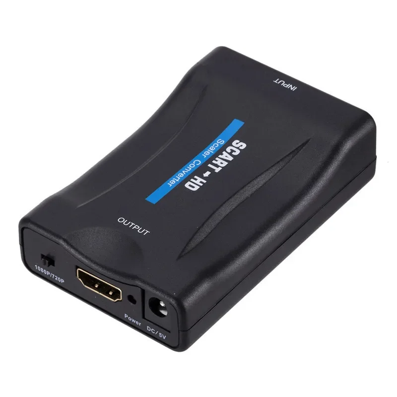 1080P SCART HDMI-compatible Video Audio Converter with USB Cable For HDMI Sky Box DVD Television Signal Upscale Converter