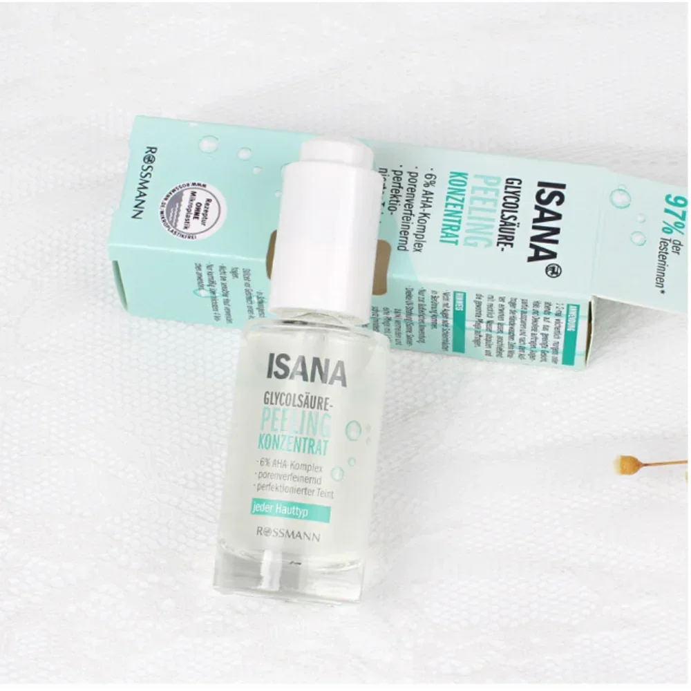 Germany Isana 6% AHA Fruit Acid Essence 30ml Cleansing Pores Acne-treatment Exfoliator Remove Blackheads Shrinking Skin Care