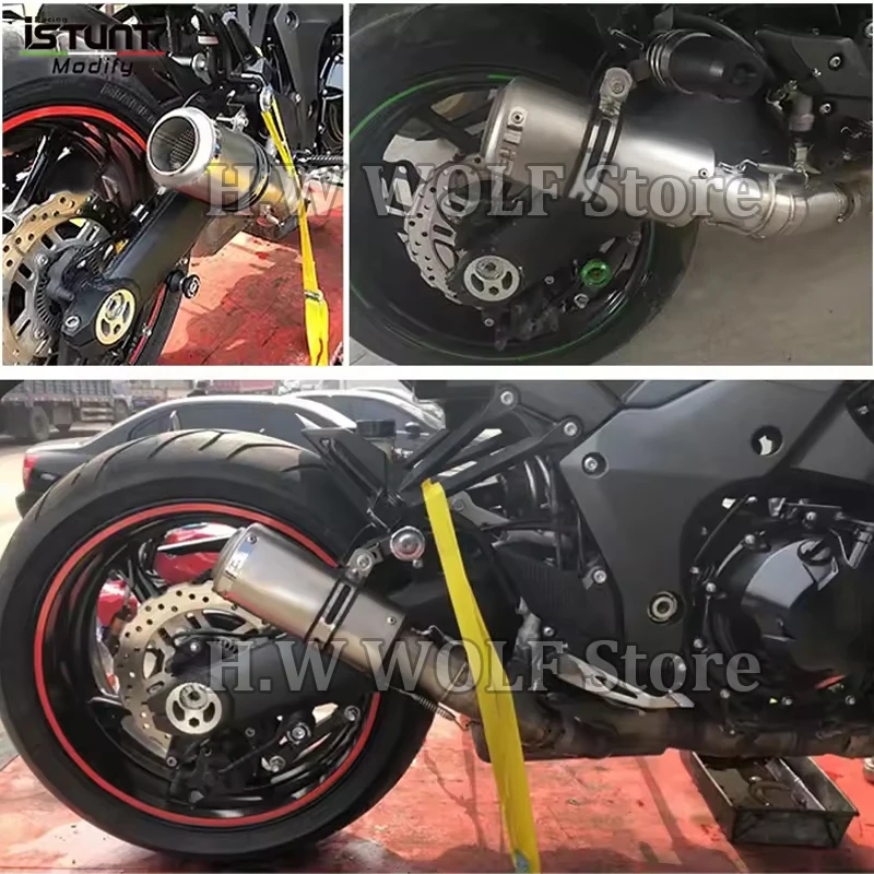 Slip On For KAWASAKI Z1000 2007 2008 2009 Motorcycle Full System Exhaust Modify 51MM DB Killer Espace Moto Muffler Mid Link Pipe