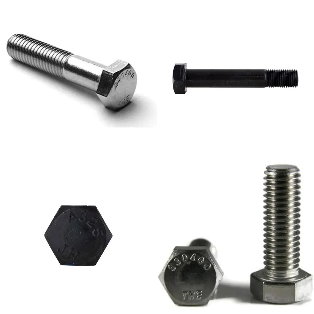 مسامير سداسية من الفولاذ المقاوم للصدأ 3/8-16 × 6 بوصة خيط خشن ملولب جزئيًا 100 عبوة #1