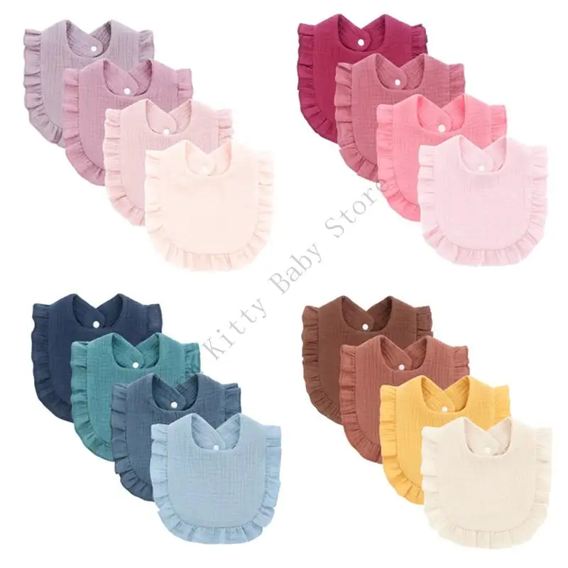 

XXFE Хлопковый нагрудник, 2-слойный нагрудник для кормления ребенка, мягкое и удобное полотенце для слюны, 4 шт./компл.