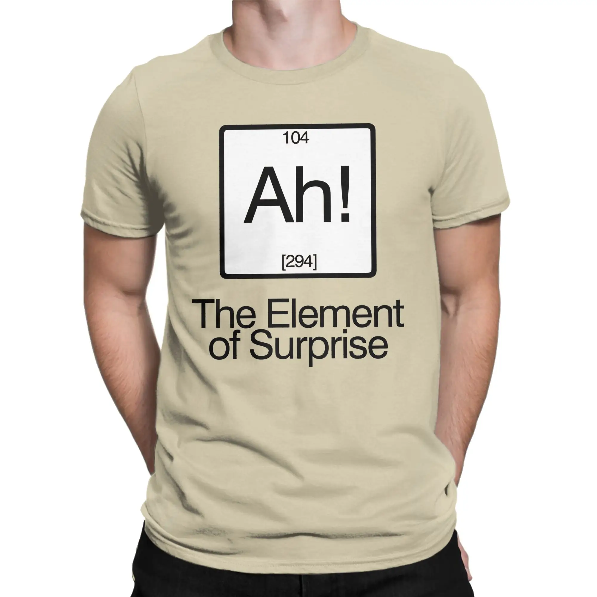 The Element of Surprise Chemistry Joke T Shirt Men Cotton Clothing Vintage  Round Neck Short Sleeve