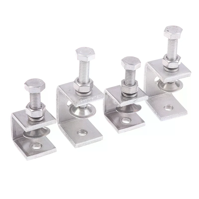 2/4Pcs Stainless Steel C-clamp Corrosion-resistant Rust-proof Adjustable Positioning Screw For Desk Fixed Holders