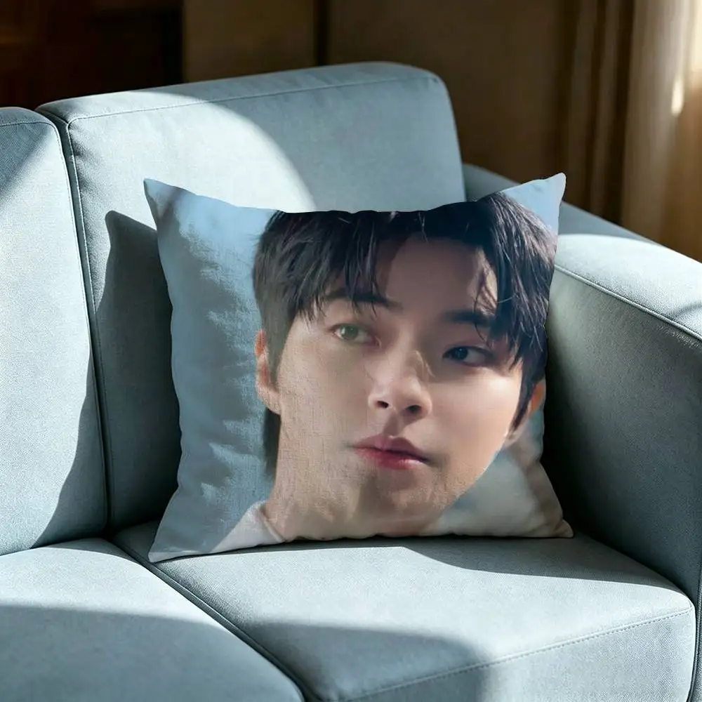 H-Hwang I-In Y-Yeop Double-sided printed pillow cover Solid color minimalist pillowcase, fits all bedroom styles