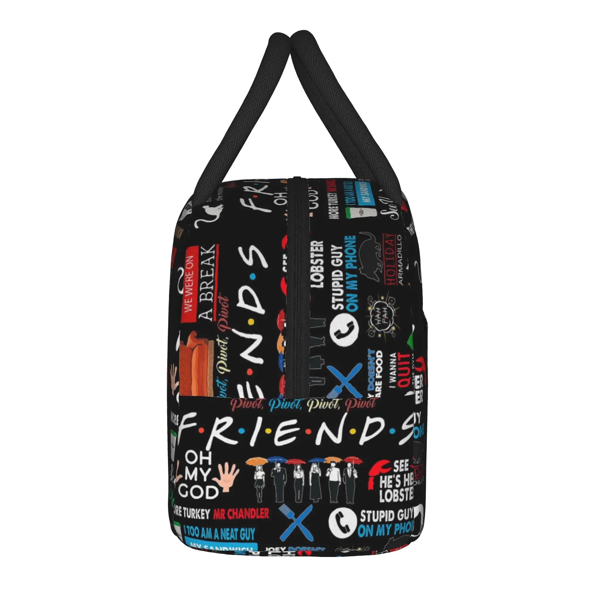 Friends TV Show Collage Insulated Lunch Bag Thermal Bag Reusable,Lunch Container Central Perk High Capacity Lunch Box Tote