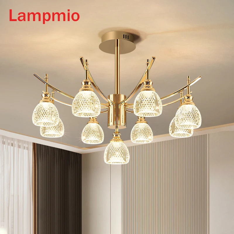 

Modern Plating Golden Lampshades Chandelier Lighting Luxury Shining Down Chandeliers For Living Room Dinning Hanging Lustre