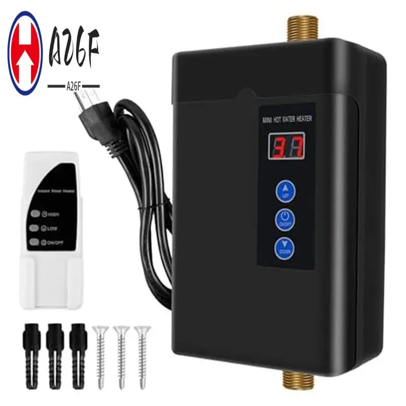 

A26F-Брезервуарный электрический водонагреватель, 3000 Вт, 110 В, мгновенный водонагреватель с дистанционным управлением, цифровой дисплей, вилка стандарта США