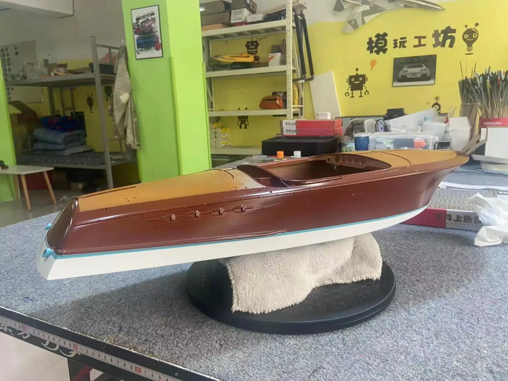 RC Boat 1/10 Riva ARISTON Yacht Model Kit Remote Control Ship DIY Assembly Yacht Professional Model Toys