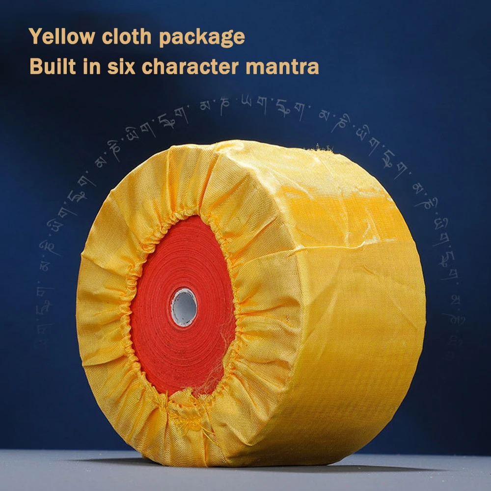 Hand cranked prayer wheel, Brass Six-Character Mantra ornament, Avalokiteshvara, Green Tara Heart Mantra Rotating Scripture Tube