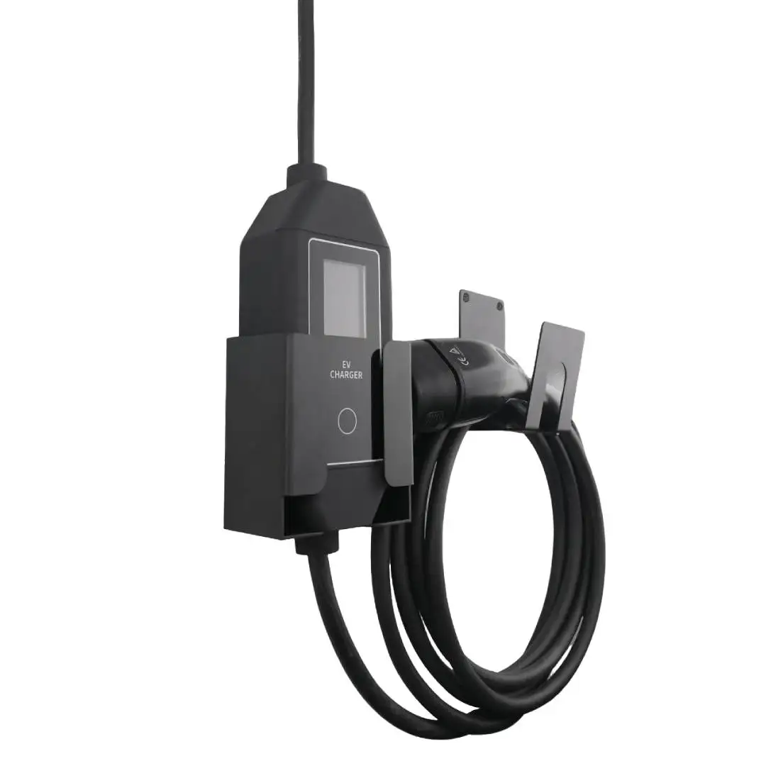 Afbeelding 4: Houder voor EV-oplader, wandgemonteerde beugelset, compatibel met SAE J1772 connector en J-haak