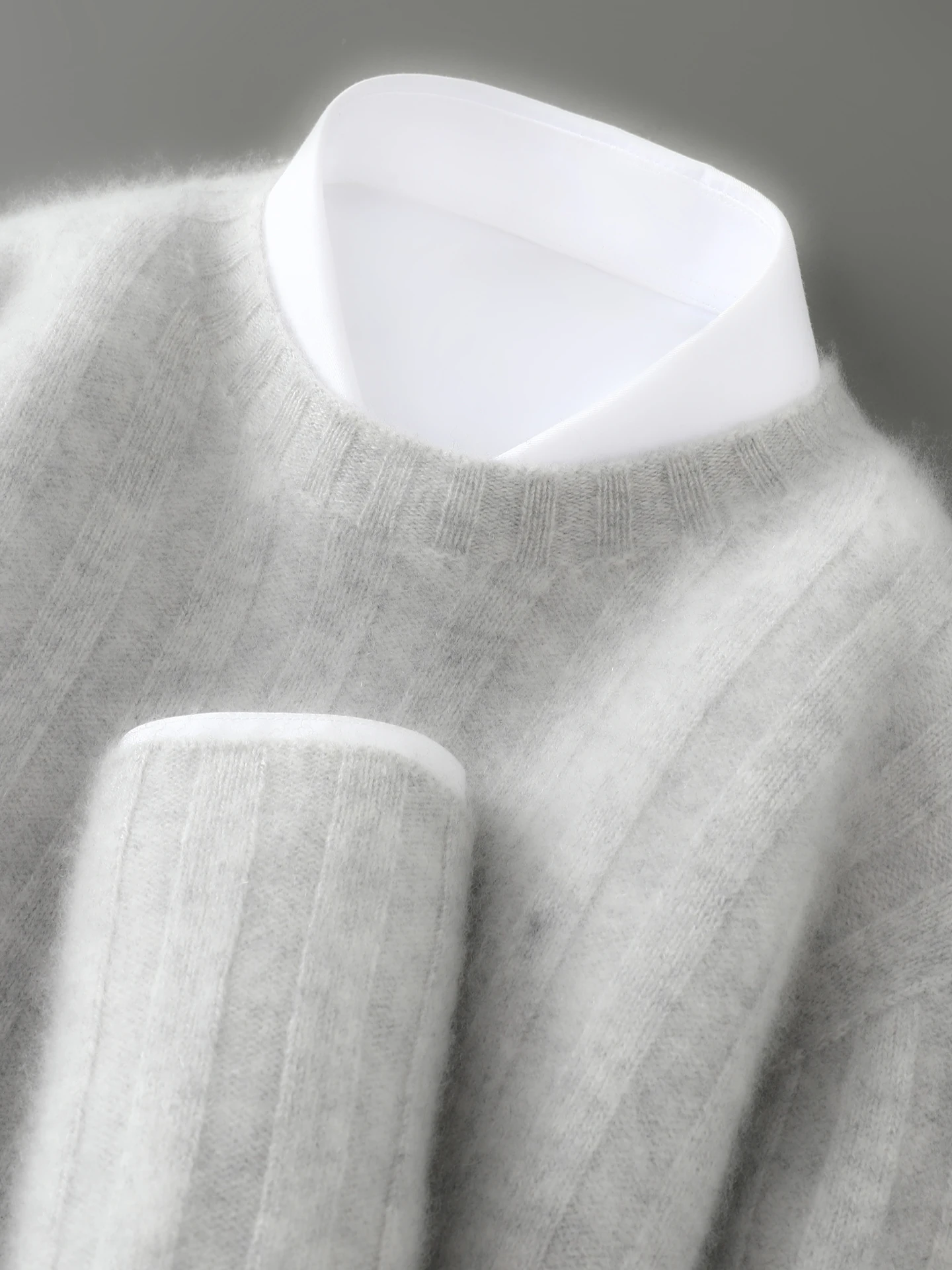 

Thiened Pure Wool Knitted Sweater Casual round Ne Men's Warm Camere Comfortable mat Sle Soft Long Sve Sweater