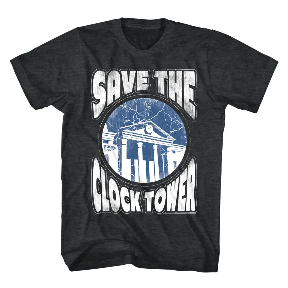 تي شيرت رجالي من Back to The Future Save the Clock Tower Night