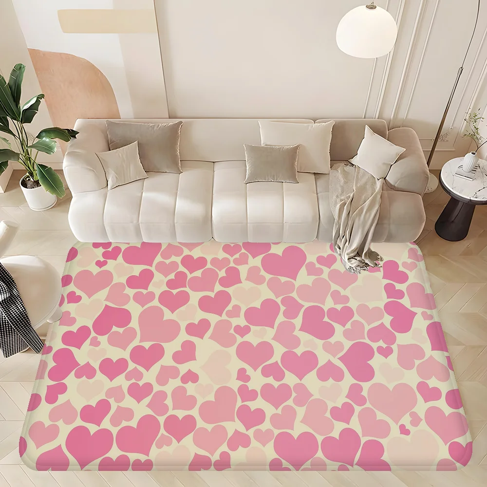 

Heart To Heart Floor Carpet Anti-slip Absorb Water Long Strip Cushion Bedroon Mat Welcome Rug