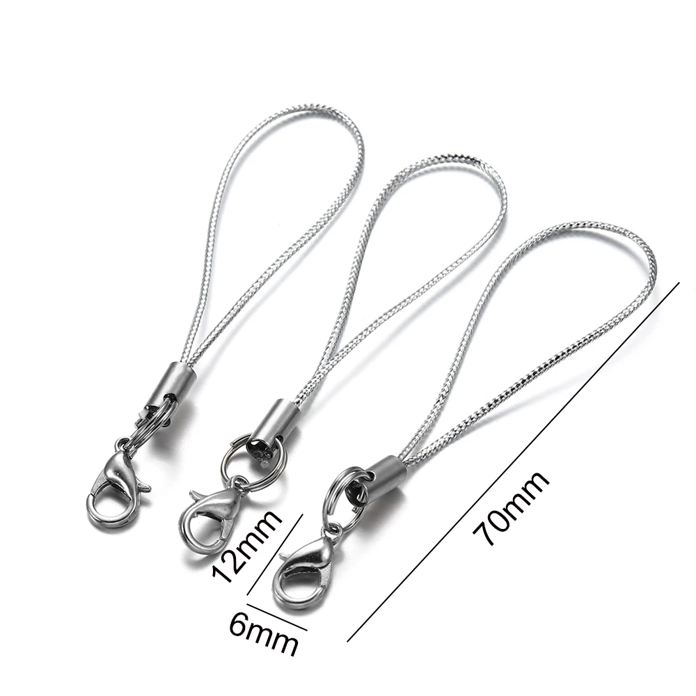 10Pcs/Lot Lanyard Lariat Strap Cords Lobster Clasp for DIY Keychain Hooks Charms Keyring Jewelry Making Supplies Accessories